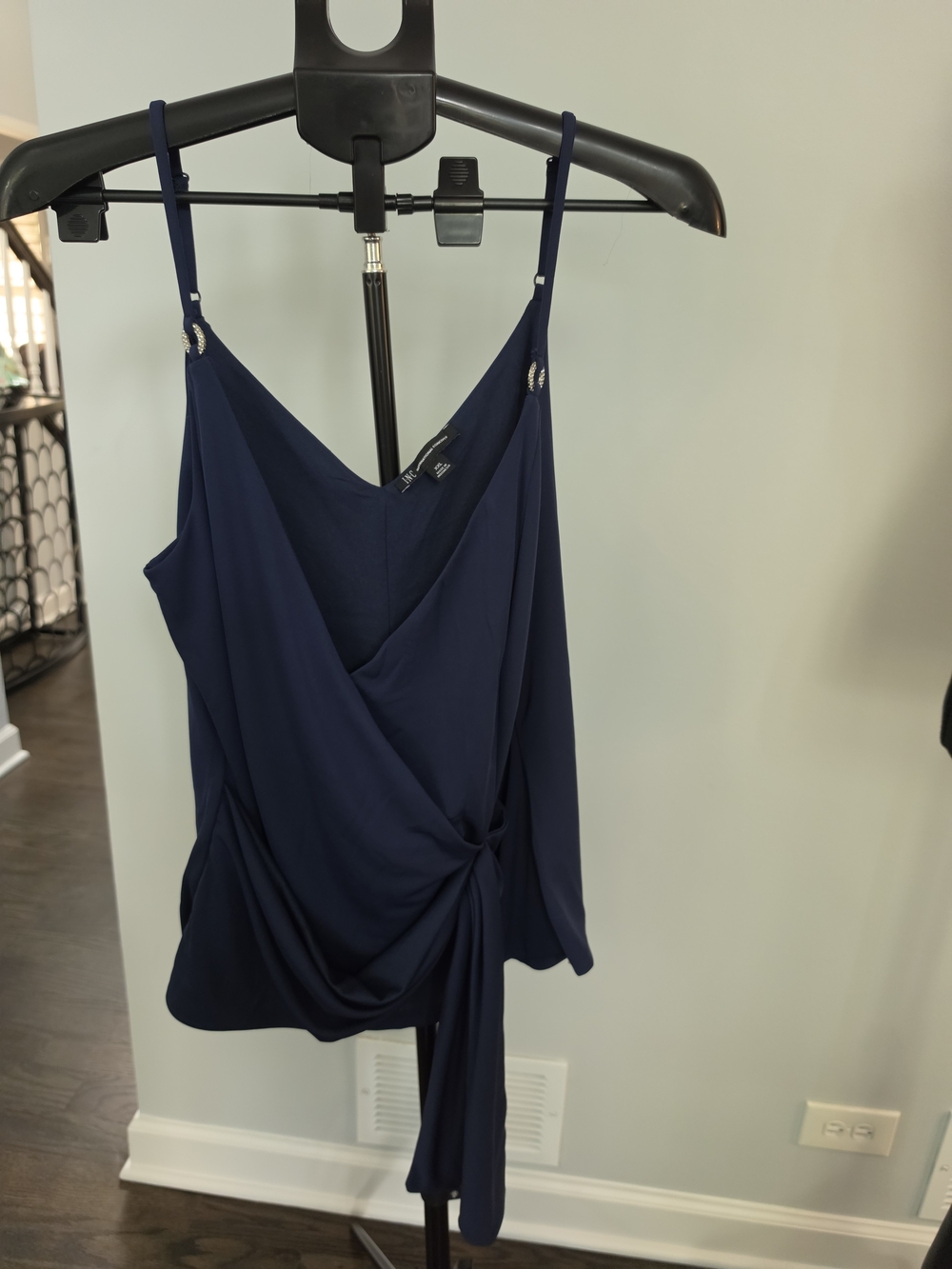 INC International Concepts Navy Blue Draped Wrap Cami Top